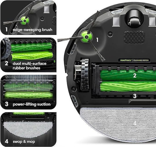 iRobot Roomba Combo I5+ Σκούπα Ρομπότ με Έξυπνη Πλοήγηση Μαύρη
