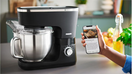 Philips Series 7000 Κουζινομηχανή 1000W με Ανοξείδωτο Κάδο 5.5lt Μαύρη