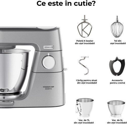 Titanium Chef Baker XL Κουζινομηχανή 1200W με Ανοξείδωτο Κάδο 7lt Inox