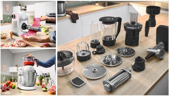 Bosch MUM Serie 6 Κουζινομηχανή 1600W με Ανοξείδωτο Κάδο 5.5lt Λευκή
