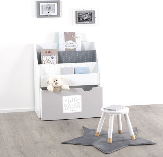 Bücherregal Boden Weiß 62.7x30x70cm Bücherregal Boden Weiß 62.7x30x70cm