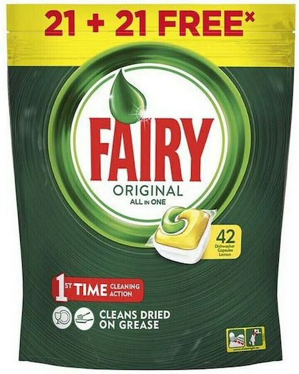 Fairy Original All in One Hülsen/Kapseln Geschirrspülmittel mit Duft Zitrone