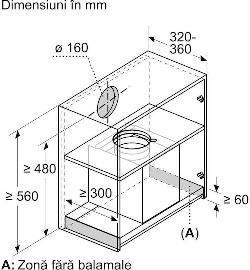 Bosch Μηχανισμός Απορρόφησης 80cm Μαύρος