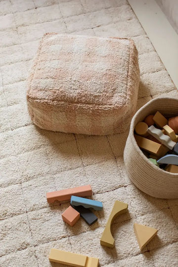 Fotolii Puf Bolster Impermeabil Vichy Roz 40x40x20cm