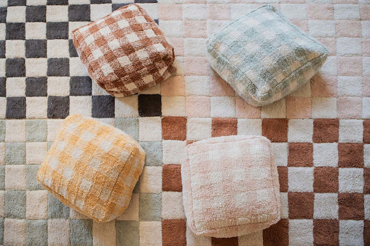 Fotolii Puf Bolster Impermeabil Vichy Roz 40x40x20cm