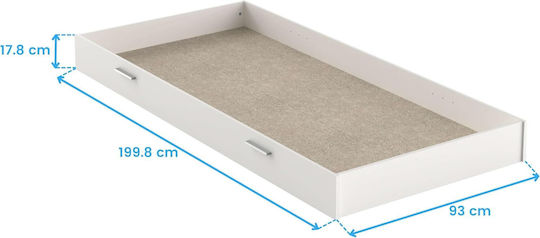 Polihome Leona Συρτάρι Κρεβατιού Ξύλινο Λευκό 199.8x93x17.8cm