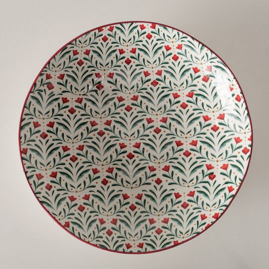 MSA Servierschüssel Rund Keramik Rot mit Durchmesser 34cm