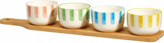 Excellent Houseware Комплект Съдове За Сервиране За Закуски Fika 4 X 125 Ml Бамбуков Поднос С Дръжка Excellent Houseware Комплект Съдове За Сервиране За Закуски Fika 4 X 125 Ml Бамбуков Поднос С Дръжка
