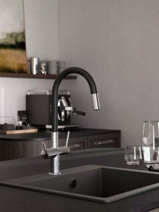 Ferro Filtrata Schwarze Küchenarmatur Zähler