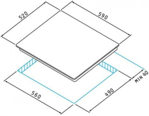 Pyramis Natural Gas & Electric Cooktop Autonomous 59x52εκ.