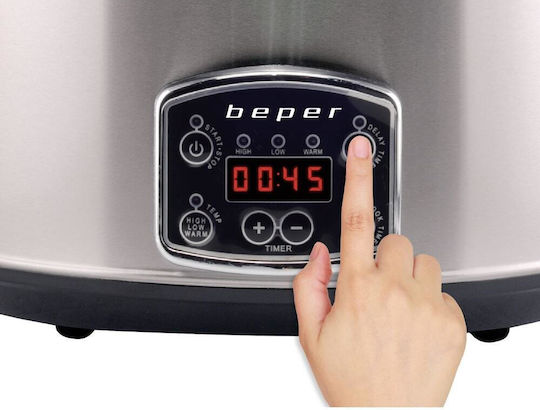 Beper Slow Cooker 280W with Capacity 4.5lt Silver