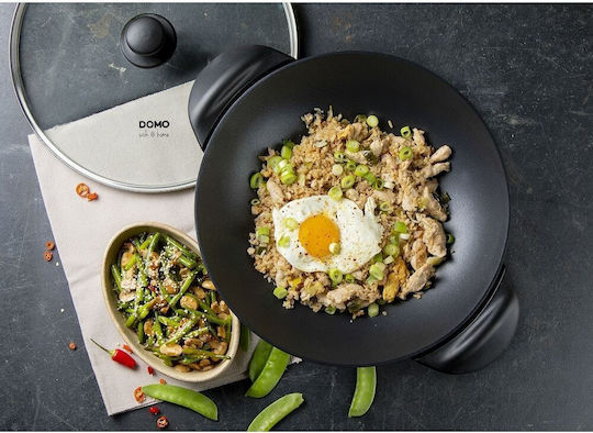 Domo DO8708W Electric Wok 2200W cu Capacitate 5lt Negru