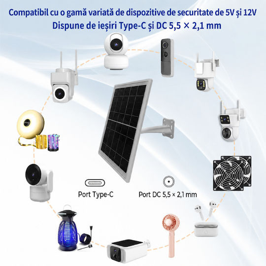 Taggo Panou Solar Sisteme CCTV PANOUSOLAR8W12.000MAH
