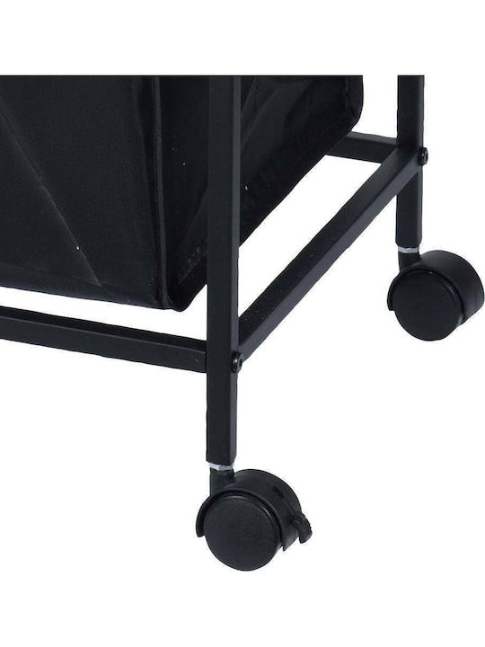 JK Home Decoration Wäschekorb Metallisch 50lt 38x32x89cm Schwarz