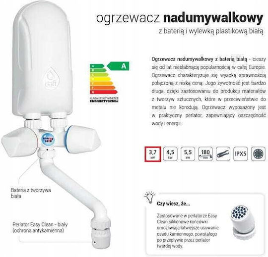 Dafi An der Wand montiert Sofortiger Warmwasserspeicher Badezimmer / Küche 5.5kW