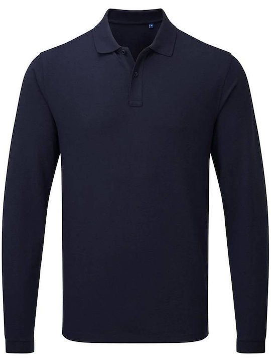 Premier Men's Promotional Long Sleeve Polo Shirt Navy