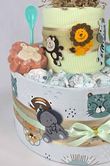 Dama Koupa Handgefertigte Windeltorte aus Holz für Jungen