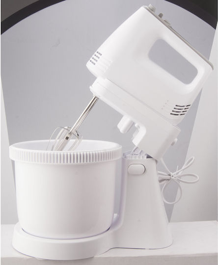 Crown Μίξερ με Πλαστικό Κάδο 3.4lt Λευκό 200W