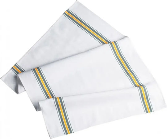 Egochef Torcione Stripe Handtuch aus 100% Baumwolle in Weiß Farbe 100x50cm