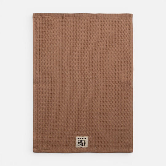 Nef-Nef Homeware Cute Chef Geschirrtuch aus 100% Baumwolle in Braune Farbe 50x50cm