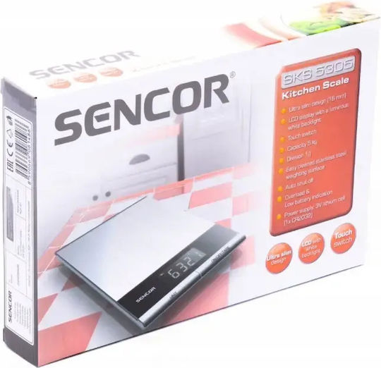 Sencor Digitale Küchenwaage bis 5kg Silber
