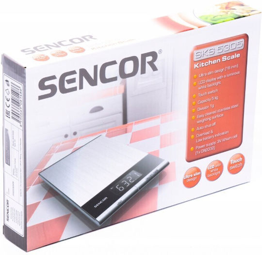 Sencor Digitale Küchenwaage bis 5kg Silber