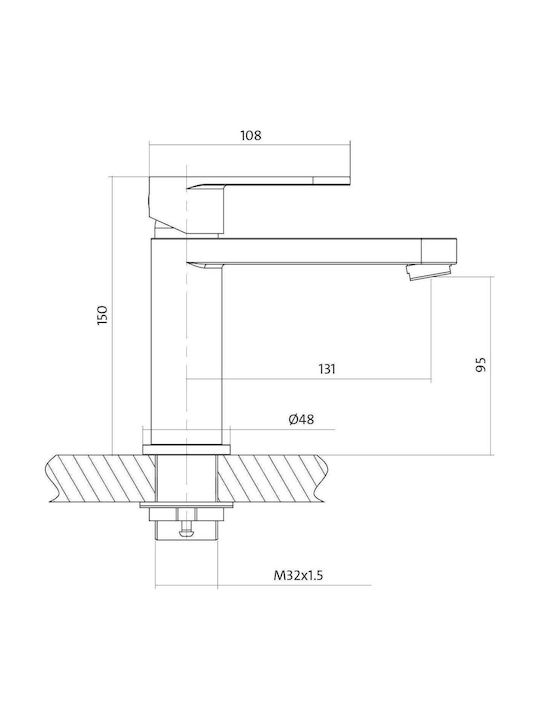 Cersanit Elio Mischung Waschtischarmatur Chrome