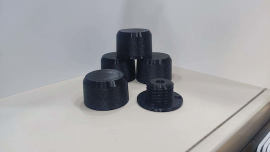 3D Art Shop Пластмасово Кракче за Мебел с Нивелиращ Винт 6x6x4см Черно