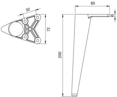 Mafos 230-220vb100wh Металик Крак На Мебел Бял Матов