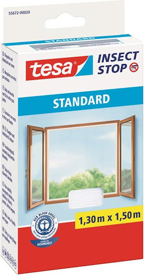 Tesa Cutcase Standard Σίτα Παραθύρου με Σκρατς Σταθερή Inox Λευκή 130x150cm