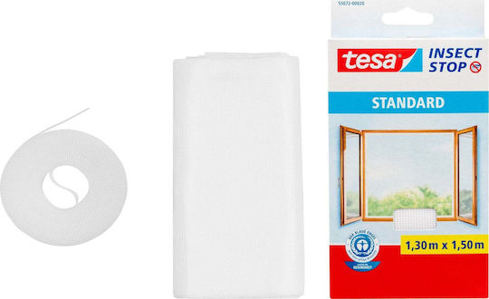 Tesa Cutcase Standard Σίτα Παραθύρου με Σκρατς Σταθερή Inox Λευκή 130x150cm
