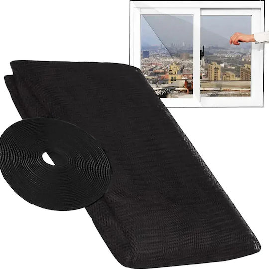 Door Mosquito Net with Velcro with Magnetic Clasp Black 150x180cm