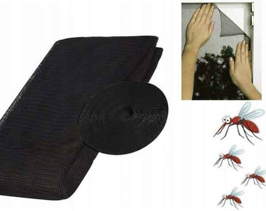 Delight Mosquito Net Window with Velcro Fixed Polyester Black 100x100cm