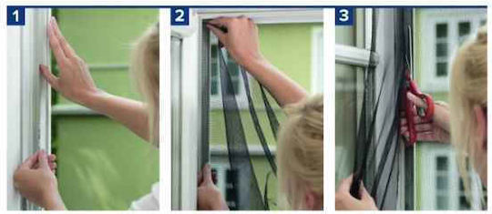 Delight Mosquito Net Window with Velcro Fixed Polyester Black 100x100cm
