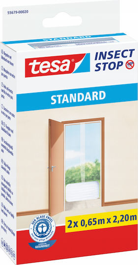 Tesa Cutcase Standard Мрежа Врата с Велкро Стабилна от Пластмаса Бяла 220x120см
