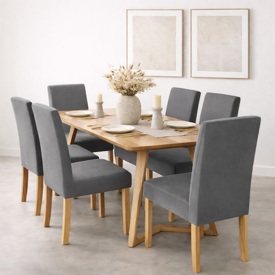 My Home Luxury Elastic Cover for Chair Dark grey 6pcs 3338-11