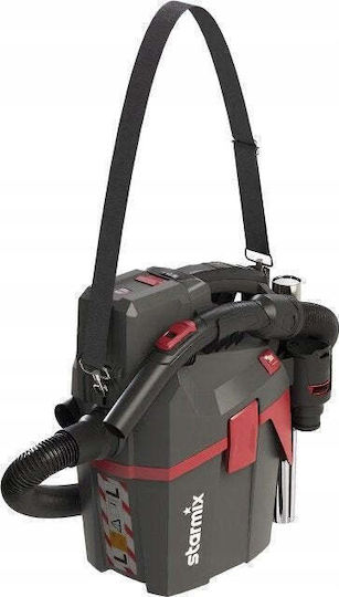 Starmix Apl-1422 Прахосмукачка за Мокро/Сухо Почистване 1400W с Пластмасов Контейнер 22л Черна