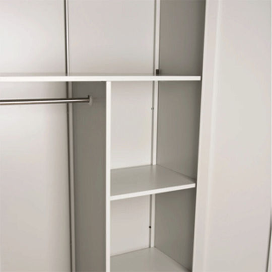 Zweiflügeliger Schrank Metallisch Verzinkt mit Trennwand & 3 Regale 90x40x180cm