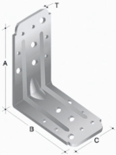 Corner Shelf Bracket Galvanized in Black Colour 13x13mm 13-4126/06.05.10.02
