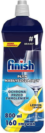 Finish Rinse Aid Shine Liquid Dishwasher Brightener with Lemon Scent 2x400ml