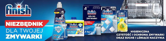Finish Rinse Aid Shine Liquid Dishwasher Brightener with Lemon Scent 2x400ml