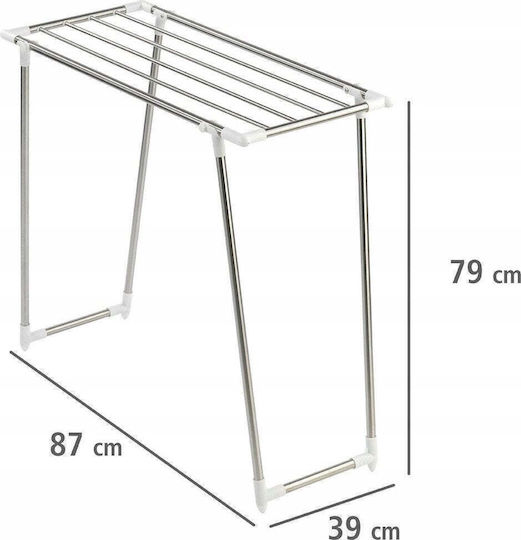 Wenko Folding Floor Clothes Drying Rack Metallic with Hanging Length 5.5m