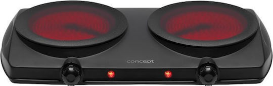 Concept Countertop Burner Ceramic Double Black