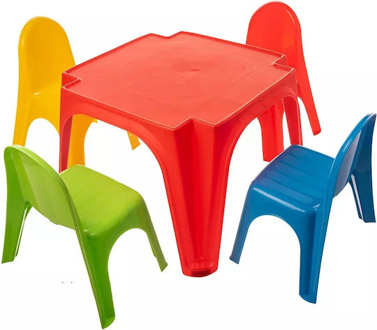 Keren Set Masă cu Scaune pentru Copii din Plastic Multicolor Starplay