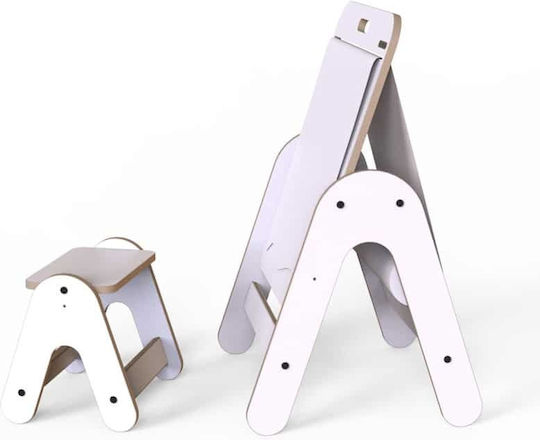 Kids Table and Chairs Set made of Wood White Mamatoyz