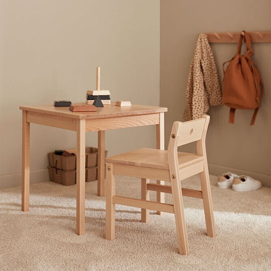 Saga Kindertisch aus Holz Beige Kids Concept