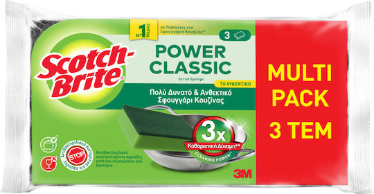 Scotch Brite Küchenschwämme 3 Stück Grün Classic Antib K