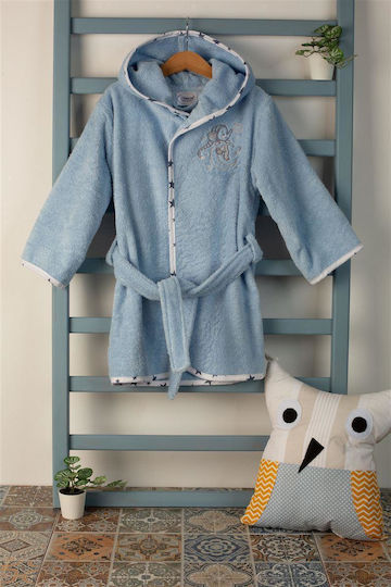 Dimcol Hooded Baby Bathrobe Angel White