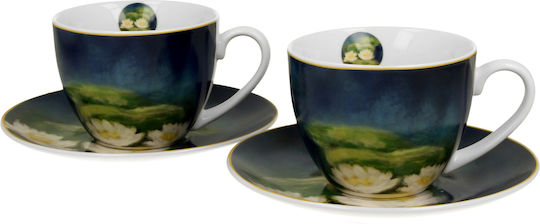 Set Tassen Untertassen Box Duo Monet Seerosen 2 Stück
