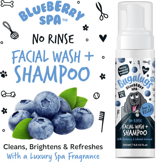 Blueberry Spa Hundeshampoo & Trockenshampoo Ohne Ausspülen Für Hunde 200ml